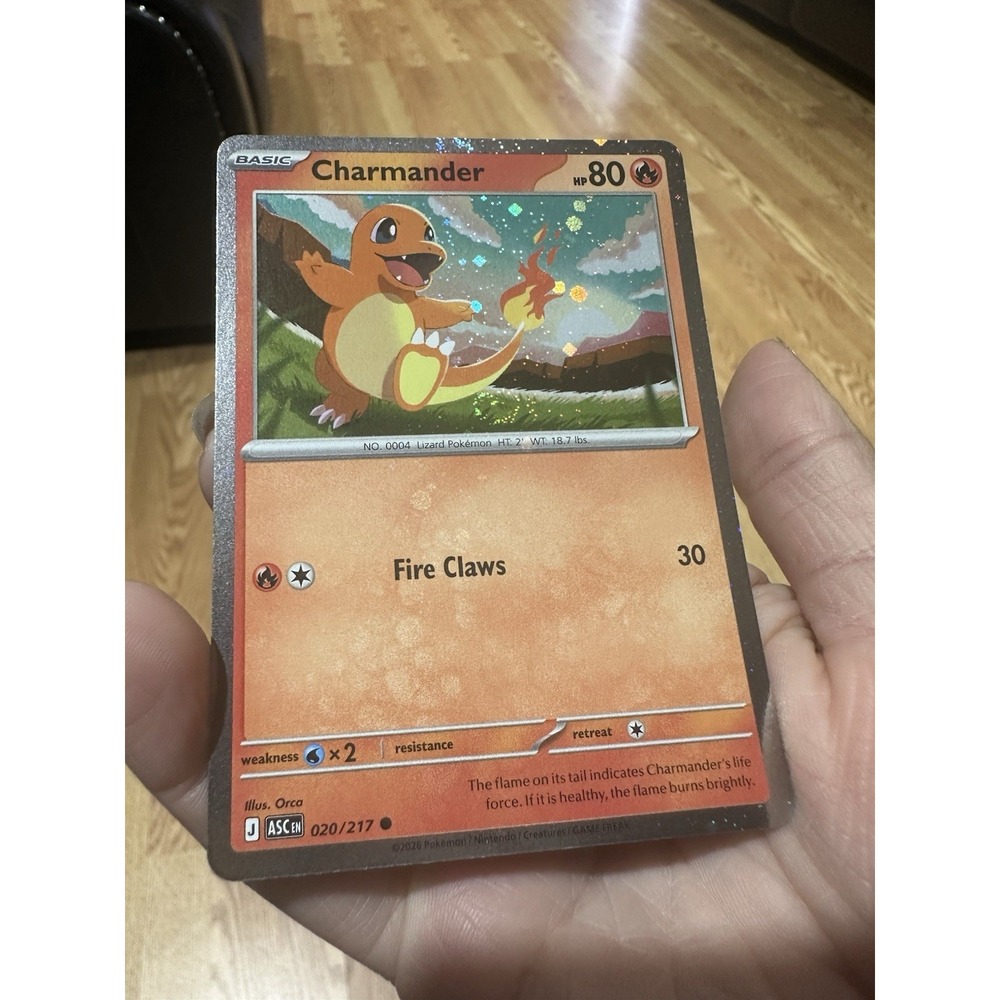 Charmander - 020/217 FART SWIRL + HOLO BLEED ERROR Pokemon Near mint!! NM